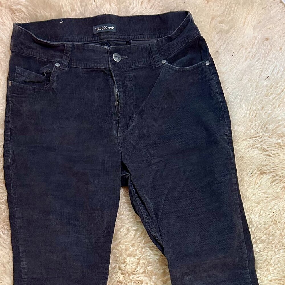 Toad&Co Black Corduroy Pants, Size 8